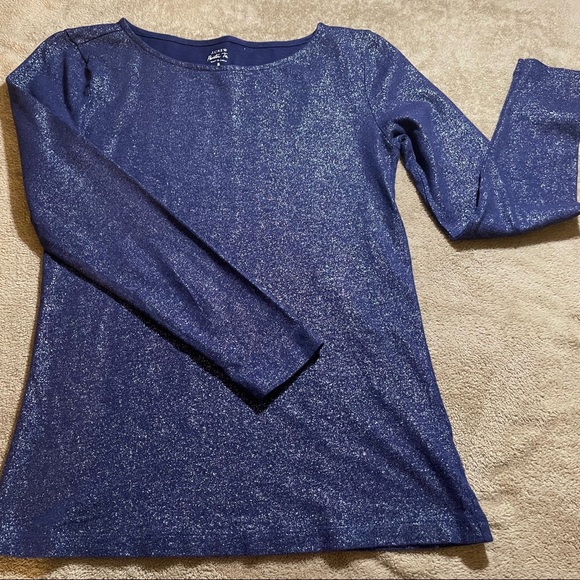 J.Crew Tops| J. Crew Long Sleeve Painter Tee Size S - Navy - Picture 1 of 15